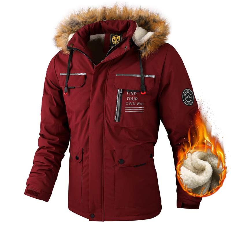 Fashion Men Casual Windbreaker Jacket Hooded Jacket Man Waterproof Outdoor Soft Men's Waterproof Windproof Jackets Breathable Snow Jacket With Hood Modern Winter Clothing Warm Thick Jacket For Outdoor Stevvex