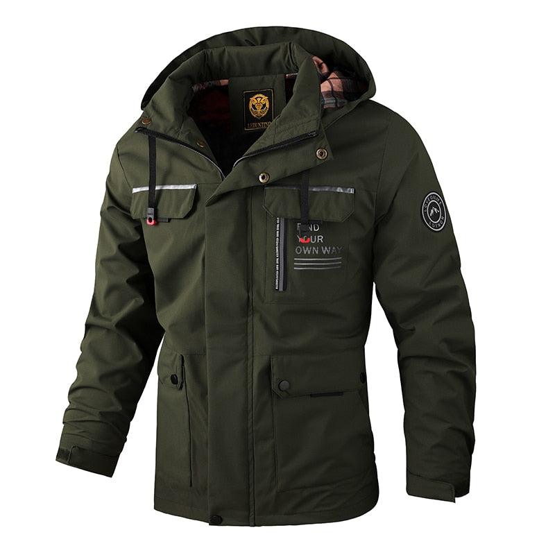 Fashion Men Casual Windbreaker Jacket Hooded Jacket Man Waterproof Outdoor Soft Men's Waterproof Windproof Jackets Breathable Snow Jacket With Hood Modern Winter Clothing Warm Thick Jacket For Outdoor Stevvex