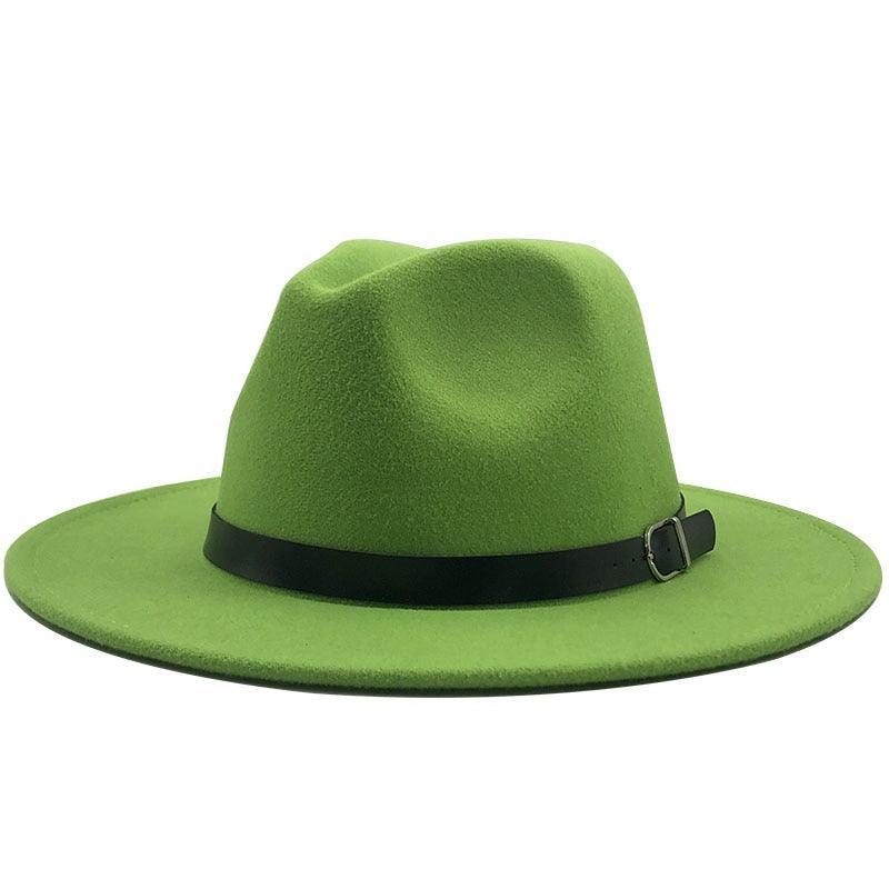 Fashion Men Fedoras Women's Fashion Jazz Hat Unisex Fashion Solid Color Large Hat Summer Spring Hat Luxury Blue Outdoor Hat Classic And Simple Wide Brim Fedora Hat Adjustable Hats For Men With Belt Buckle Stevvex