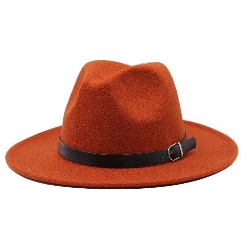 Fashion Men Fedoras Women's Fashion Jazz Hat Unisex Fashion Solid Color Large Hat Summer Spring Hat Luxury Blue Outdoor Hat Classic And Simple Wide Brim Fedora Hat Adjustable Hats For Men With Belt Buckle Stevvex