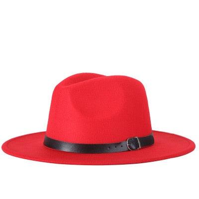 Fashion Men Fedoras Women's Fashion Jazz Hat Unisex Fashion Solid Color Large Hat Summer Spring Hat Luxury Blue Outdoor Hat Classic And Simple Wide Brim Fedora Hat Adjustable Hats For Men With Belt Buckle Stevvex