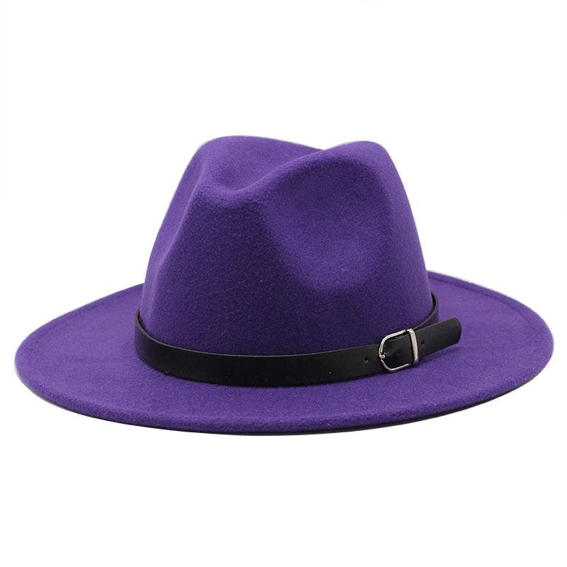 Fashion Men Fedoras Women's Fashion Jazz Hat Unisex Fashion Solid Color Large Hat Summer Spring Hat Luxury Blue Outdoor Hat Classic And Simple Wide Brim Fedora Hat Adjustable Hats For Men With Belt Buckle Stevvex