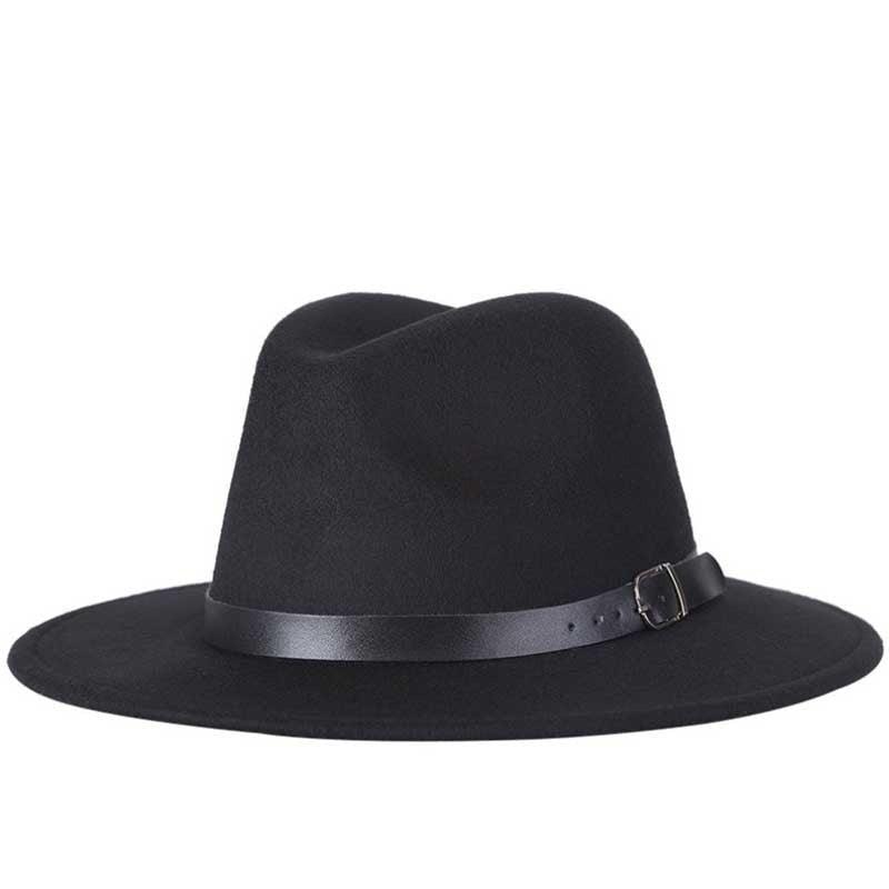 Fashion Men Fedoras Women's Fashion Jazz Hat Unisex Fashion Solid Color Large Hat Summer Spring Hat Luxury Blue Outdoor Hat Classic And Simple Wide Brim Fedora Hat Adjustable Hats For Men With Belt Buckle Stevvex