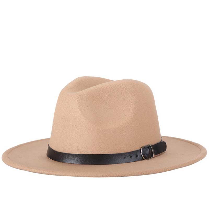 Fashion Men Fedoras Women's Fashion Jazz Hat Unisex Fashion Solid Color Large Hat Summer Spring Hat Luxury Blue Outdoor Hat Classic And Simple Wide Brim Fedora Hat Adjustable Hats For Men With Belt Buckle Stevvex