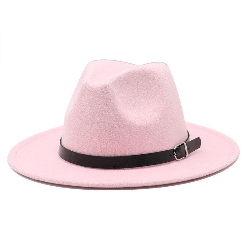 Fashion Men Fedoras Women's Fashion Jazz Hat Unisex Fashion Solid Color Large Hat Summer Spring Hat Luxury Blue Outdoor Hat Classic And Simple Wide Brim Fedora Hat Adjustable Hats For Men With Belt Buckle Stevvex