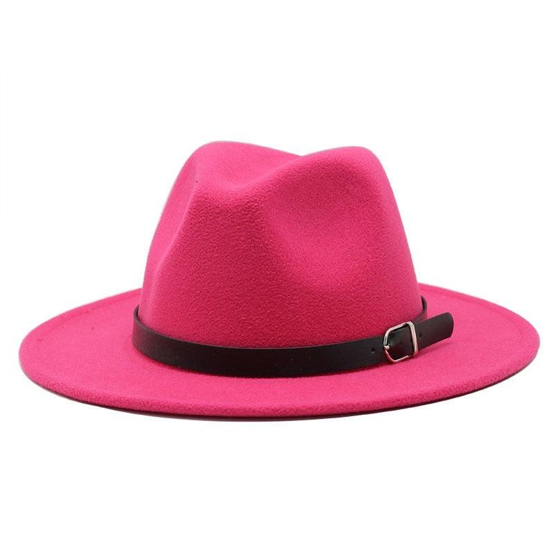 Fashion Men Fedoras Women's Fashion Jazz Hat Unisex Fashion Solid Color Large Hat Summer Spring Hat Luxury Blue Outdoor Hat Classic And Simple Wide Brim Fedora Hat Adjustable Hats For Men With Belt Buckle Stevvex