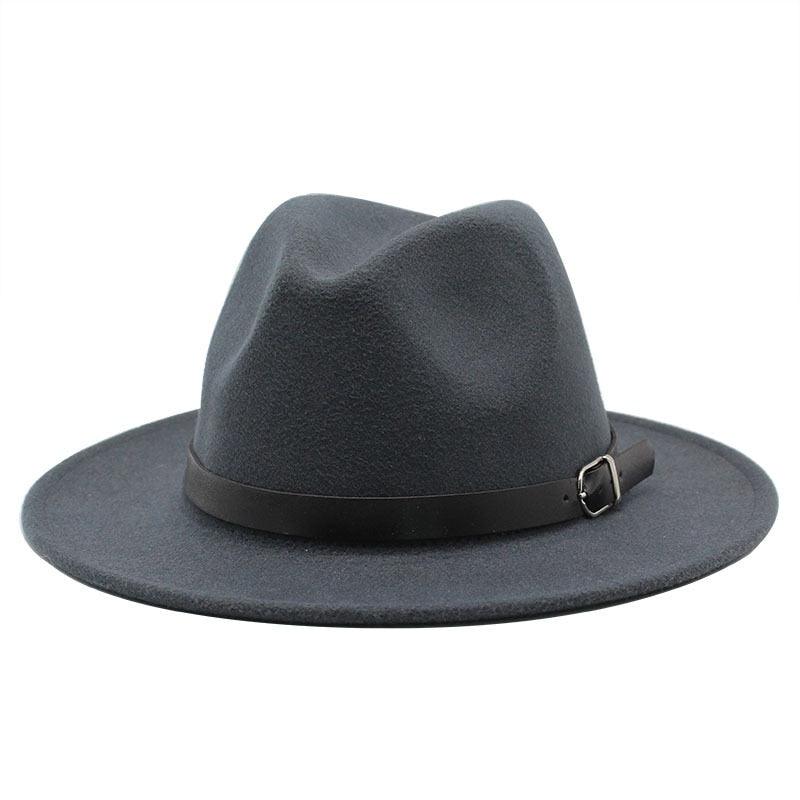 Fashion Men Fedoras Women's Fashion Jazz Hat Unisex Fashion Solid Color Large Hat Summer Spring Hat Luxury Blue Outdoor Hat Classic And Simple Wide Brim Fedora Hat Adjustable Hats For Men With Belt Buckle Stevvex
