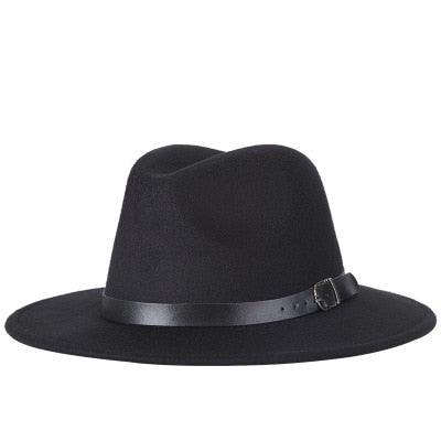 Fashion Men Fedoras Women's Fashion Jazz Hat Unisex Fashion Solid Color Large Hat Summer Spring Hat Luxury Blue Outdoor Hat Classic And Simple Wide Brim Fedora Hat Adjustable Hats For Men With Belt Buckle Stevvex
