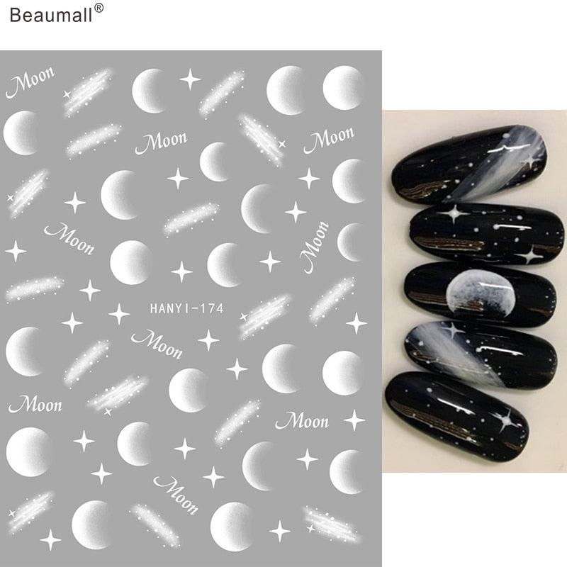 Fashion Nails Art Manicure Back Glue Decal Decorations Design Nail Sticker For Nails Tips Beauty Fun Nail Art Stickers Decal 3D Self-Adhesive Abstract Face Curve Graffiti Nail Design for Acrylic Nail Supplies Designer Nail Decorations for Women Girls Kids