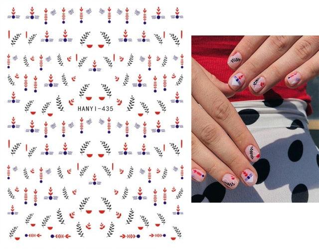 Fashion Nails Art Manicure Back Glue Decal Decorations Design Nail Sticker For Nails Tips Beauty Fun Nail Art Stickers Decal 3D Self-Adhesive Abstract Face Curve Graffiti Nail Design for Acrylic Nail Supplies Designer Nail Decorations for Women Girls Kids