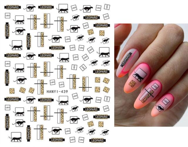 Fashion Nails Art Manicure Back Glue Decal Decorations Design Nail Sticker For Nails Tips Beauty Fun Nail Art Stickers Decal 3D Self-Adhesive Abstract Face Curve Graffiti Nail Design for Acrylic Nail Supplies Designer Nail Decorations for Women Girls Kids