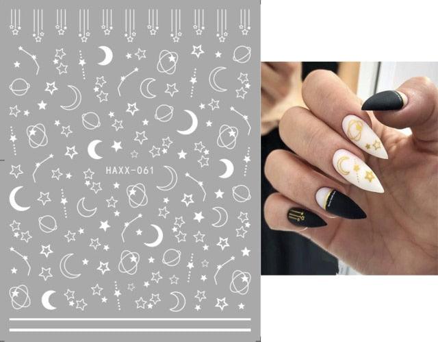 Fashion Nails Art Manicure Back Glue Decal Decorations Design Nail Sticker For Nails Tips Beauty Fun Nail Art Stickers Decal 3D Self-Adhesive Abstract Face Curve Graffiti Nail Design for Acrylic Nail Supplies Designer Nail Decorations for Women Girls Kids