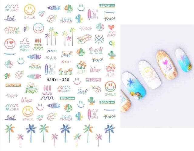 Fashion Nails Art Manicure Back Glue Decal Decorations Design Nail Sticker For Nails Tips Beauty Fun Nail Art Stickers Decal 3D Self-Adhesive Abstract Face Curve Graffiti Nail Design for Acrylic Nail Supplies Designer Nail Decorations for Women Girls Kids