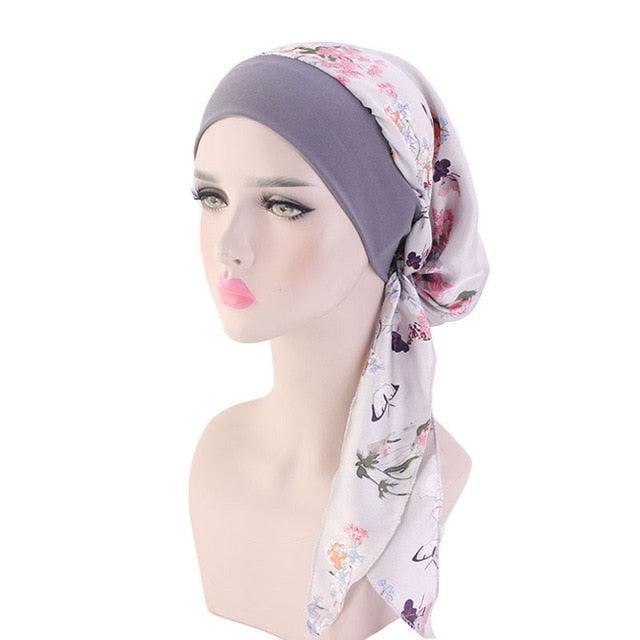 Fashion Printed Flowers Soft Beanie Turban Hat Inner Hijabs Cap Muslim Head Scarf Turban Bonnet Ladies Wrap Under Hijab Caps For Women Stevvex