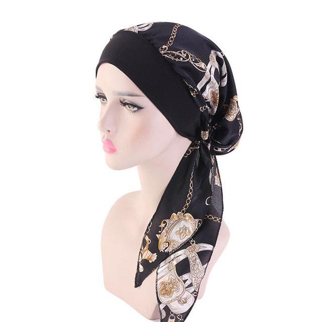 Fashion Printed Flowers Soft Beanie Turban Hat Inner Hijabs Cap Muslim Head Scarf Turban Bonnet Ladies Wrap Under Hijab Caps For Women Stevvex