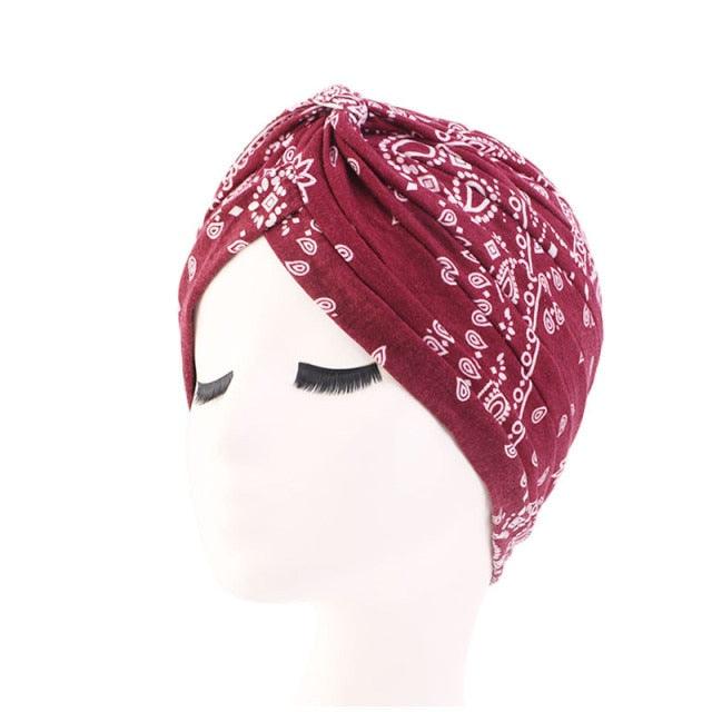 Fashion Soft Cotton Print Inner Headdress Lightweight Turban Elegant Bonnet Hijab Caps Arab Wrap Hijab Headscarf Hat For Woman Stevvex