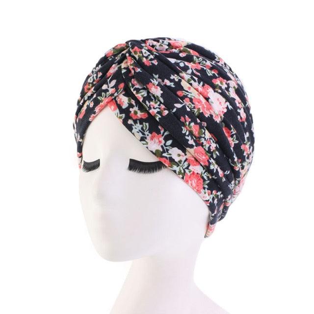 Fashion Soft Cotton Print Inner Headdress Lightweight Turban Elegant Bonnet Hijab Caps Arab Wrap Hijab Headscarf Hat For Woman Stevvex
