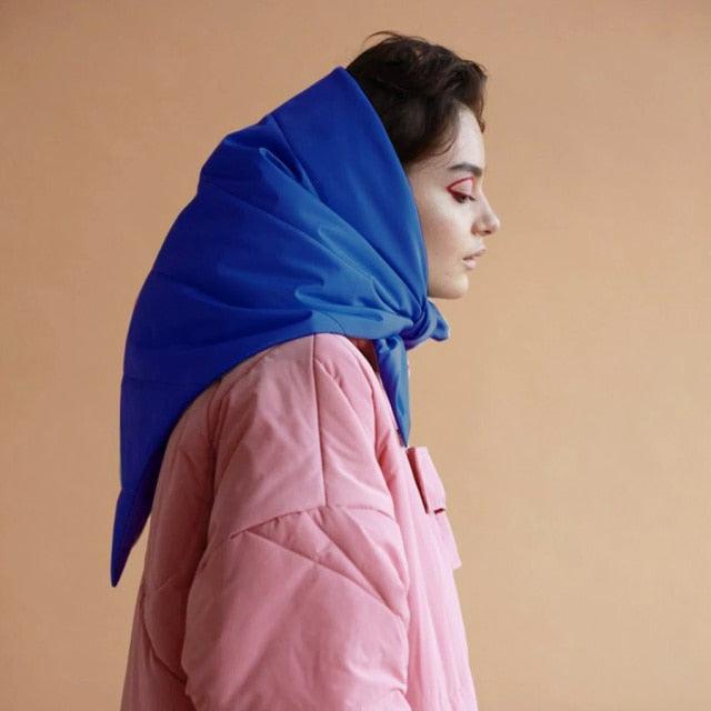 Fashion Winter Light Soft Warm Puffer Neckerchief Puff Neck Scarf Lightweight Head Wrap Headscarf Scarf Triangle Shawl Hood Scarf Puffy For Women Stevvex