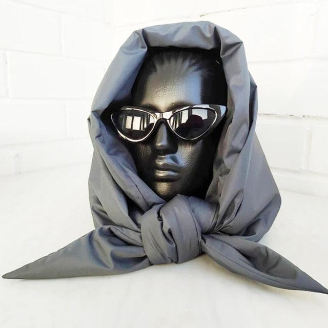 Fashion Winter Light Soft Warm Puffer Neckerchief Puff Neck Scarf Lightweight Head Wrap Headscarf Scarf Triangle Shawl Hood Scarf Puffy For Women Stevvex
