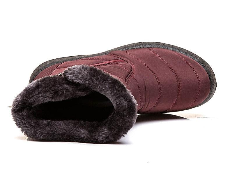 Fashion Womens Waterproof Boots Snow Boots For Winter Casual Lightweight Ankle Warm Winter Boots Fur Lined Warm Ankle Boots Slip On Waterproof Outdoor Booties Comfortable Shoes For Women