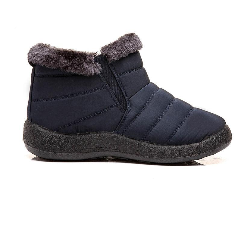 Fashion Womens Waterproof Boots Snow Boots For Winter Casual Lightweight Ankle Warm Winter Boots Fur Lined Warm Ankle Boots Slip On Waterproof Outdoor Booties Comfortable Shoes For Women