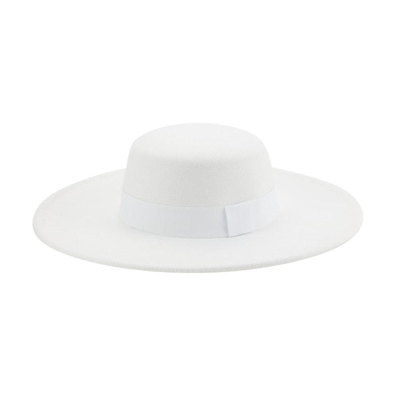 Fashionable Fedora Hats Women Wide Brim Dress Caps  Women's Fedora Hats Elegant Wide Brim Fedora Hat  Wedding Men Hat Warm Retro Style Belt 56-58cm Stevvex