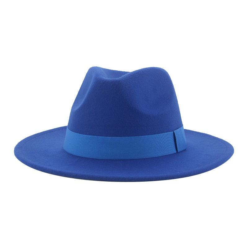 Fashionable Fedora Hats Women Wide Brim Dress Caps  Women's Fedora Hats Elegant Wide Brim Fedora Hat  Wedding Men Hat Warm Retro Style Belt 56-58cm Stevvex