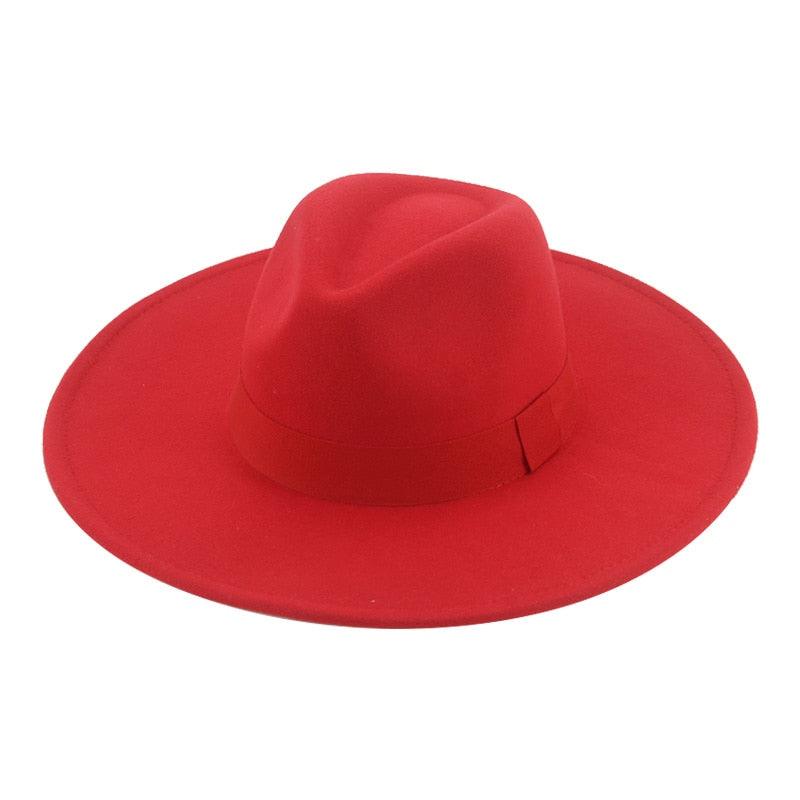 Fashionable Fedora Hats Women Wide Brim Dress Caps  Women's Fedora Hats Elegant Wide Brim Fedora Hat  Wedding Men Hat Warm Retro Style Belt 56-58cm Stevvex