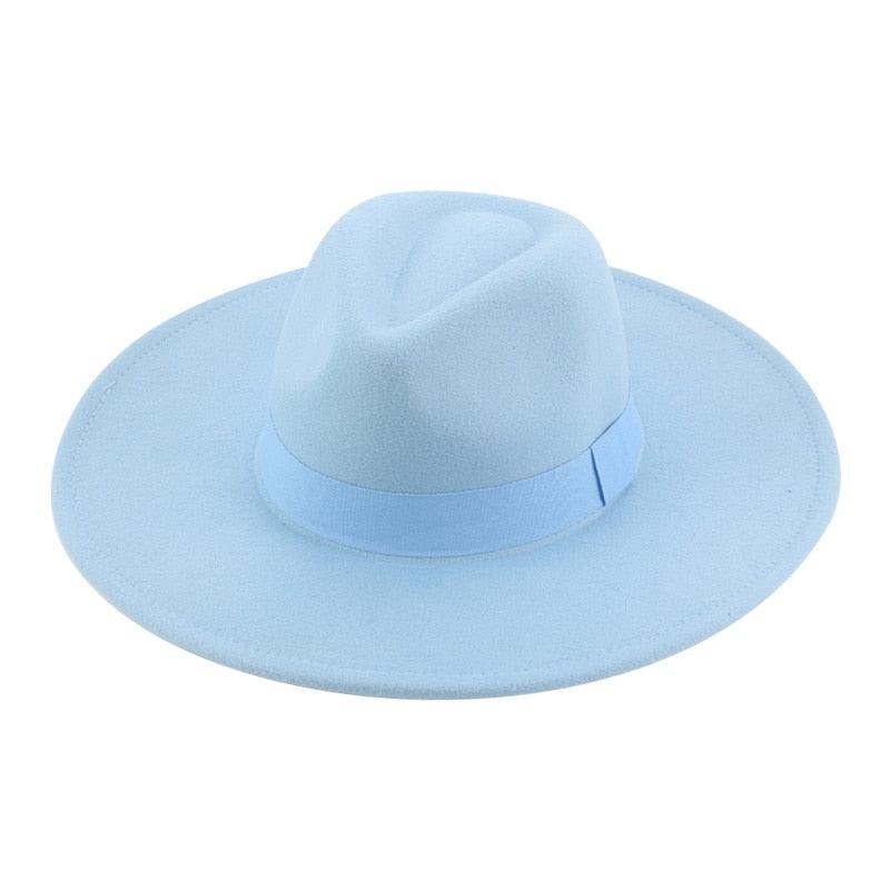 Fashionable Fedora Hats Women Wide Brim Dress Caps  Women's Fedora Hats Elegant Wide Brim Fedora Hat  Wedding Men Hat Warm Retro Style Belt 56-58cm Stevvex