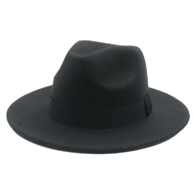 Fashionable Fedora Hats Women Wide Brim Dress Caps  Women's Fedora Hats Elegant Wide Brim Fedora Hat  Wedding Men Hat Warm Retro Style Belt 56-58cm Stevvex
