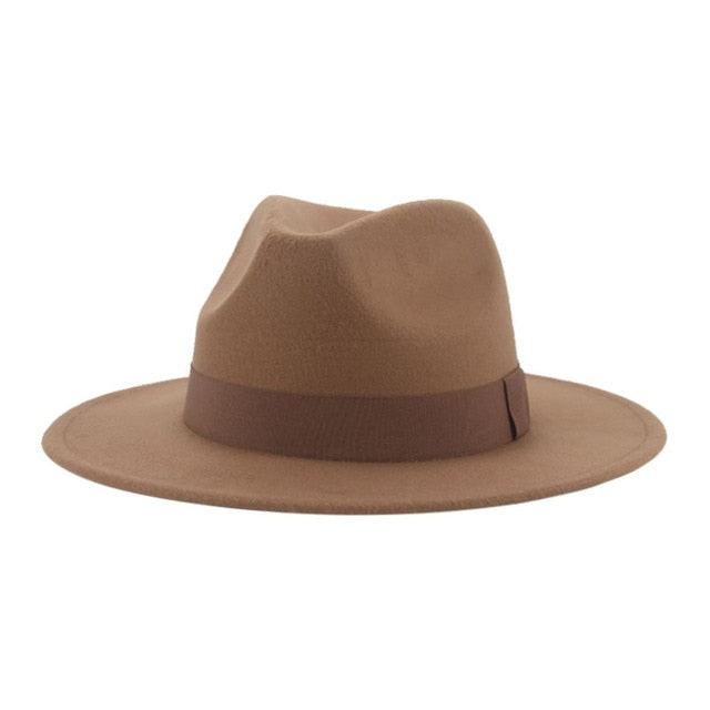 Fashionable Fedora Hats Women Wide Brim Dress Caps  Women's Fedora Hats Elegant Wide Brim Fedora Hat  Wedding Men Hat Warm Retro Style Belt 56-58cm Stevvex