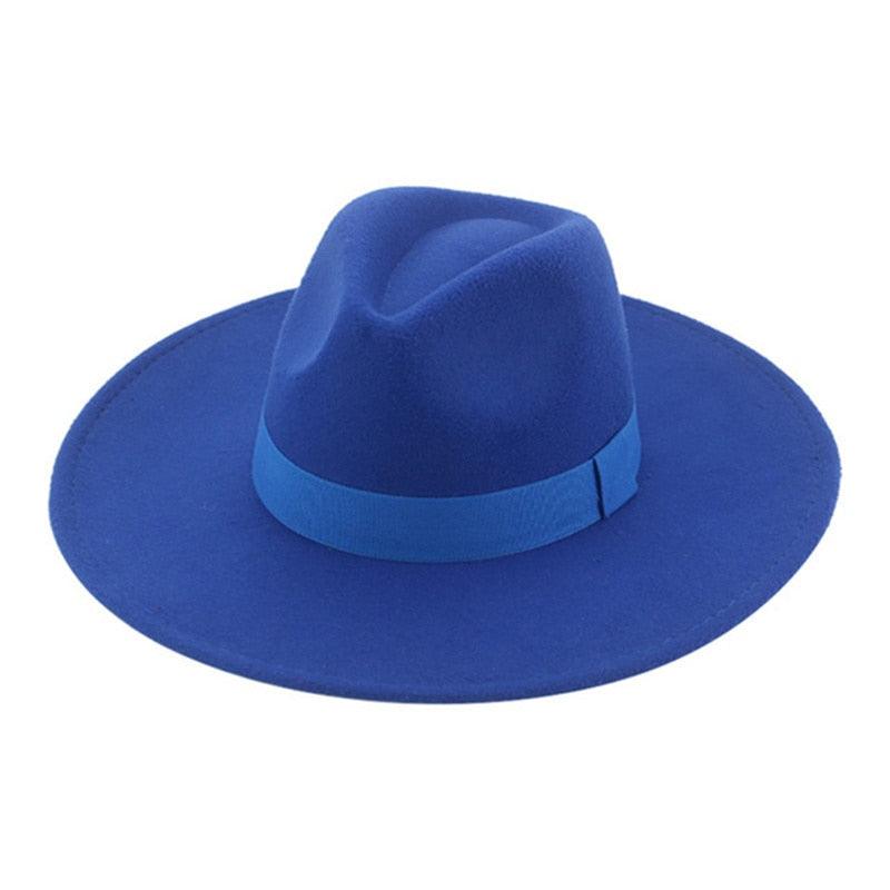 Fashionable Fedora Hats Women Wide Brim Dress Caps  Women's Fedora Hats Elegant Wide Brim Fedora Hat  Wedding Men Hat Warm Retro Style Belt 56-58cm Stevvex