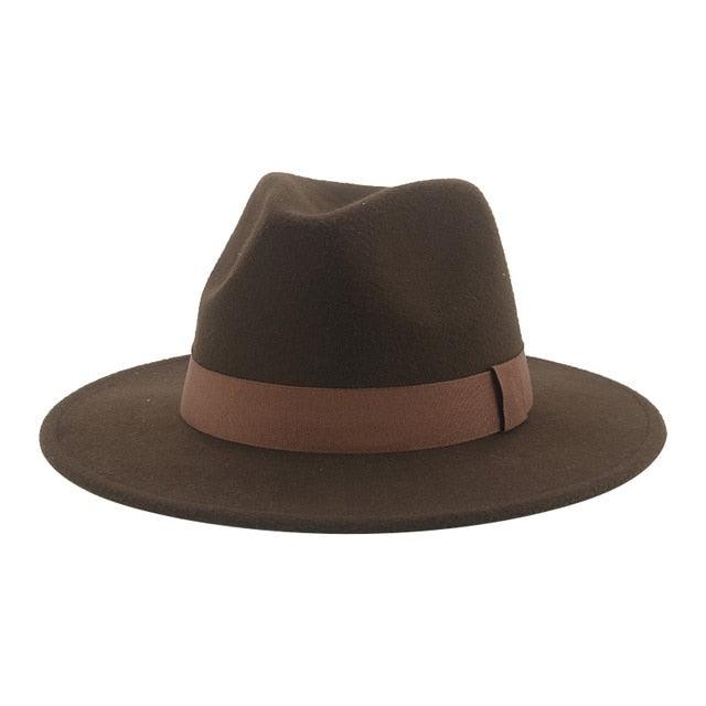 Fashionable Fedora Hats Women Wide Brim Dress Caps  Women's Fedora Hats Elegant Wide Brim Fedora Hat  Wedding Men Hat Warm Retro Style Belt 56-58cm Stevvex