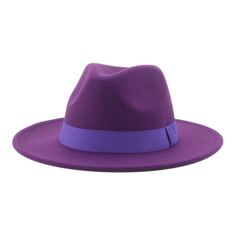 Fashionable Fedora Hats Women Wide Brim Dress Caps  Women's Fedora Hats Elegant Wide Brim Fedora Hat  Wedding Men Hat Warm Retro Style Belt 56-58cm Stevvex
