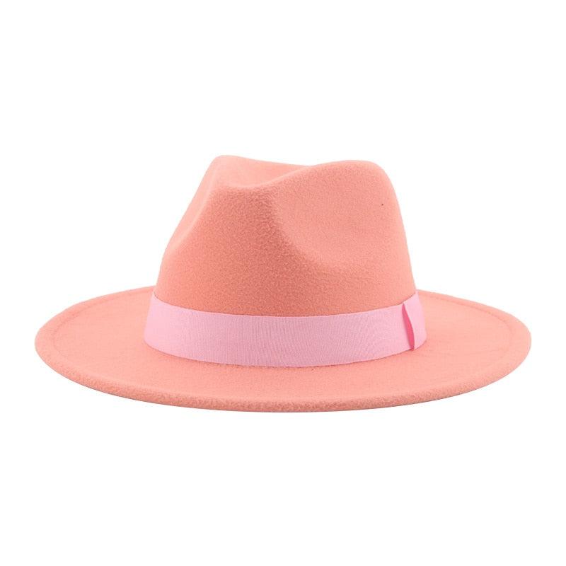 Fashionable Fedora Hats Women Wide Brim Dress Caps  Women's Fedora Hats Elegant Wide Brim Fedora Hat  Wedding Men Hat Warm Retro Style Belt 56-58cm Stevvex