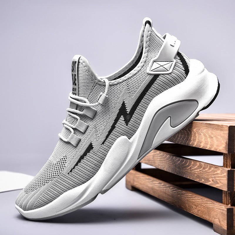 Fashionable Men's Shoes Summer New Breathable Student Casual Shoes Thin, Lightweight, Low cut, Fashionable Thick Bottom Flyknit Sports Shoes V.I.P Digital Presence