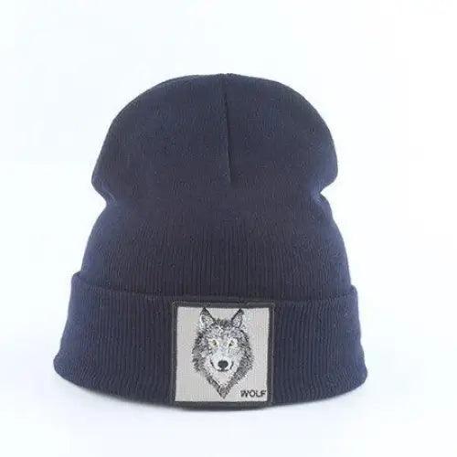 Fashionable Warm Animal Theme Wolf Knitted Unisex Beanies For Women Soft And Comfortable Beanies For Winter And Autumn Stevvex