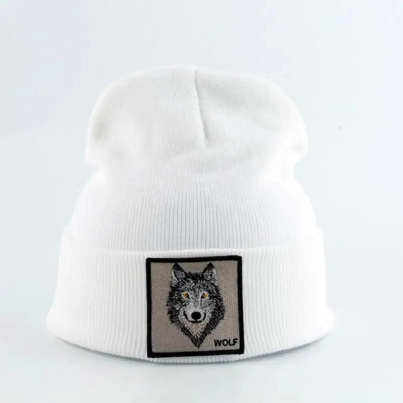 Fashionable Warm Animal Theme Wolf Knitted Unisex Beanies For Women Soft And Comfortable Beanies For Winter And Autumn Stevvex