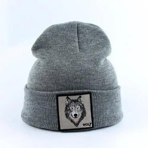 Fashionable Warm Animal Theme Wolf Knitted Unisex Beanies For Women Soft And Comfortable Beanies For Winter And Autumn Stevvex