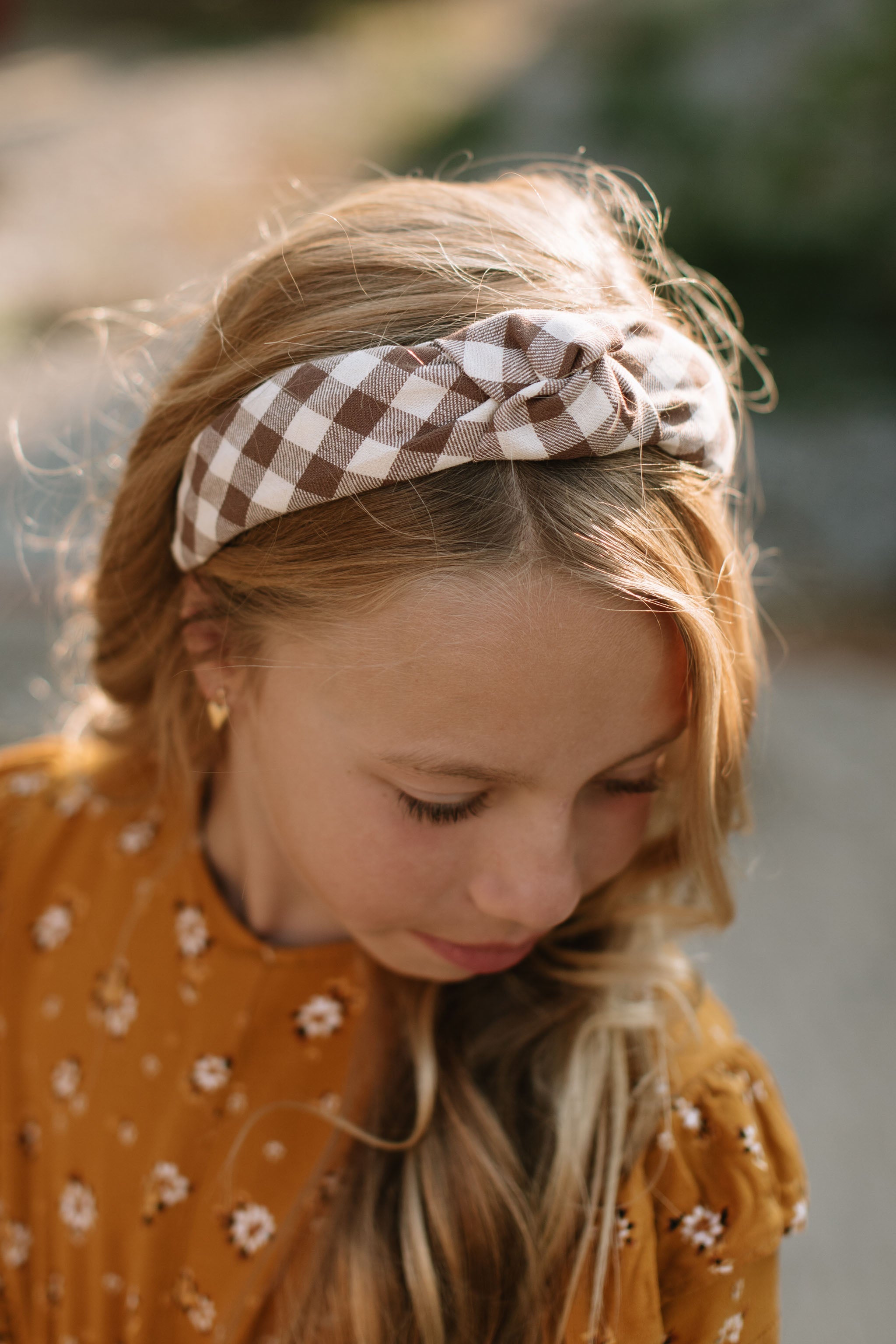 Fawn Gingham - Knotted Headband