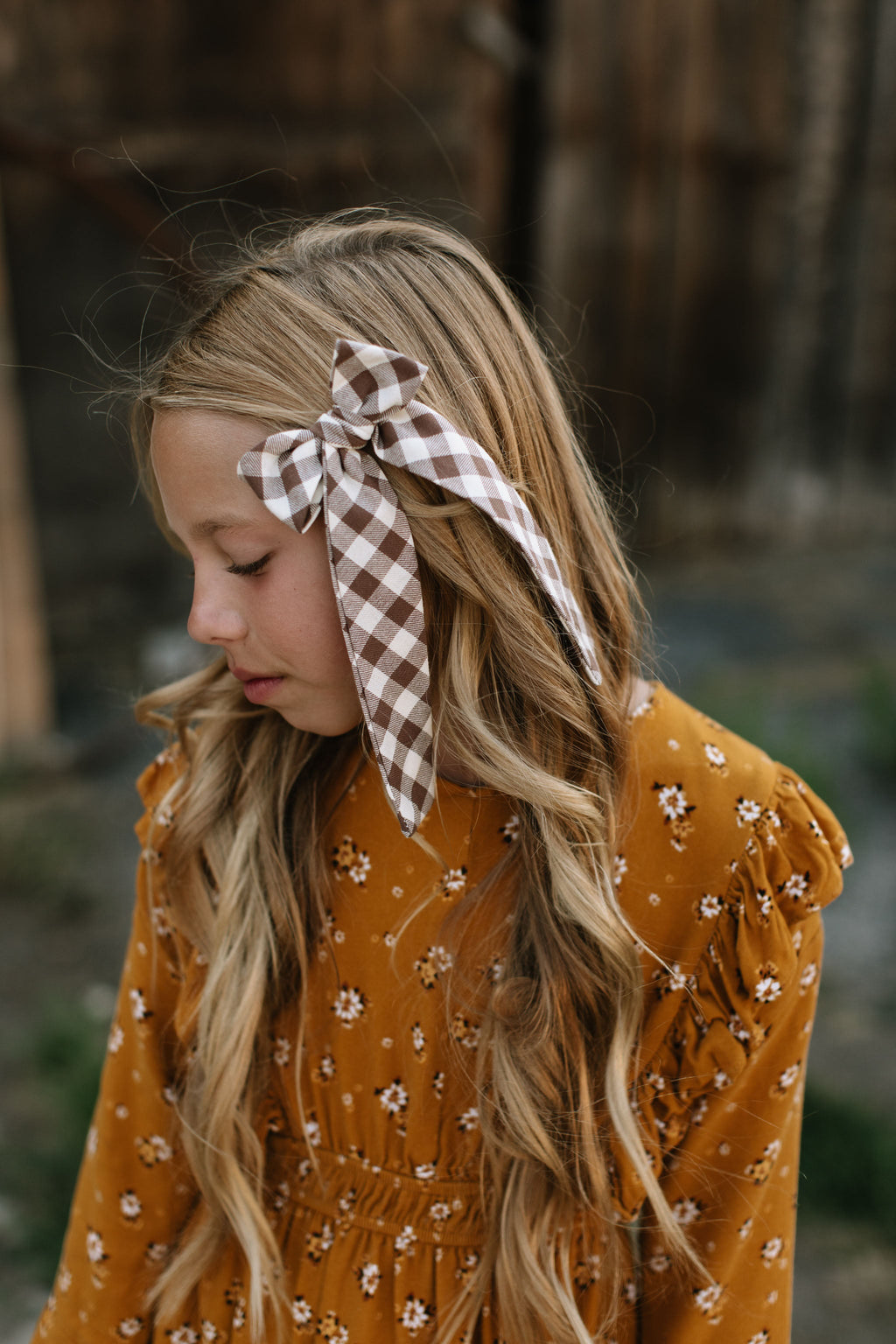 Fawn Gingham - Lady Hair Bow