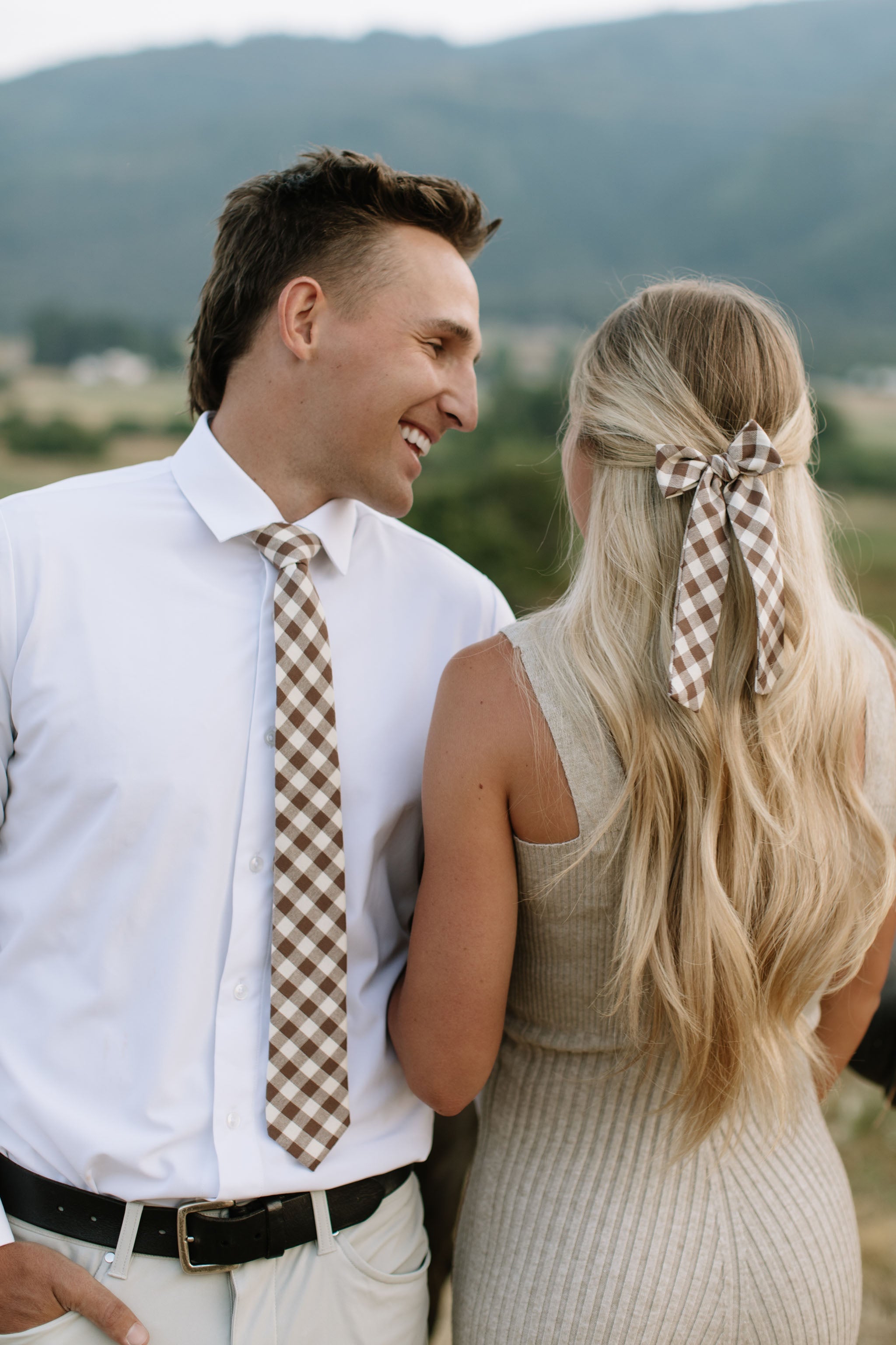 Fawn Gingham - Men's Tie