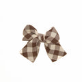 Fawn Gingham - Petite Hair Bow