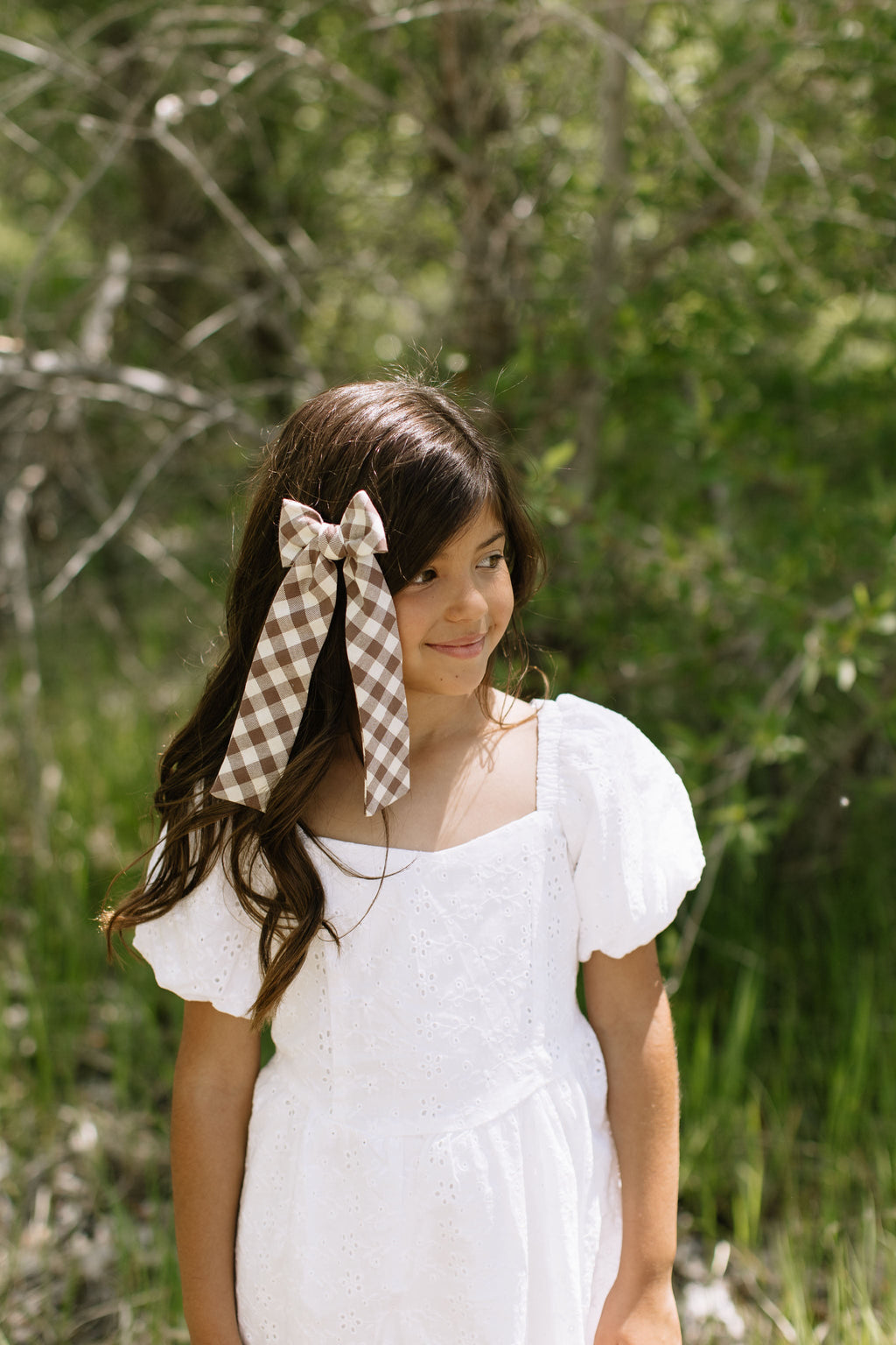 Fawn Gingham - Lady Hair Bow