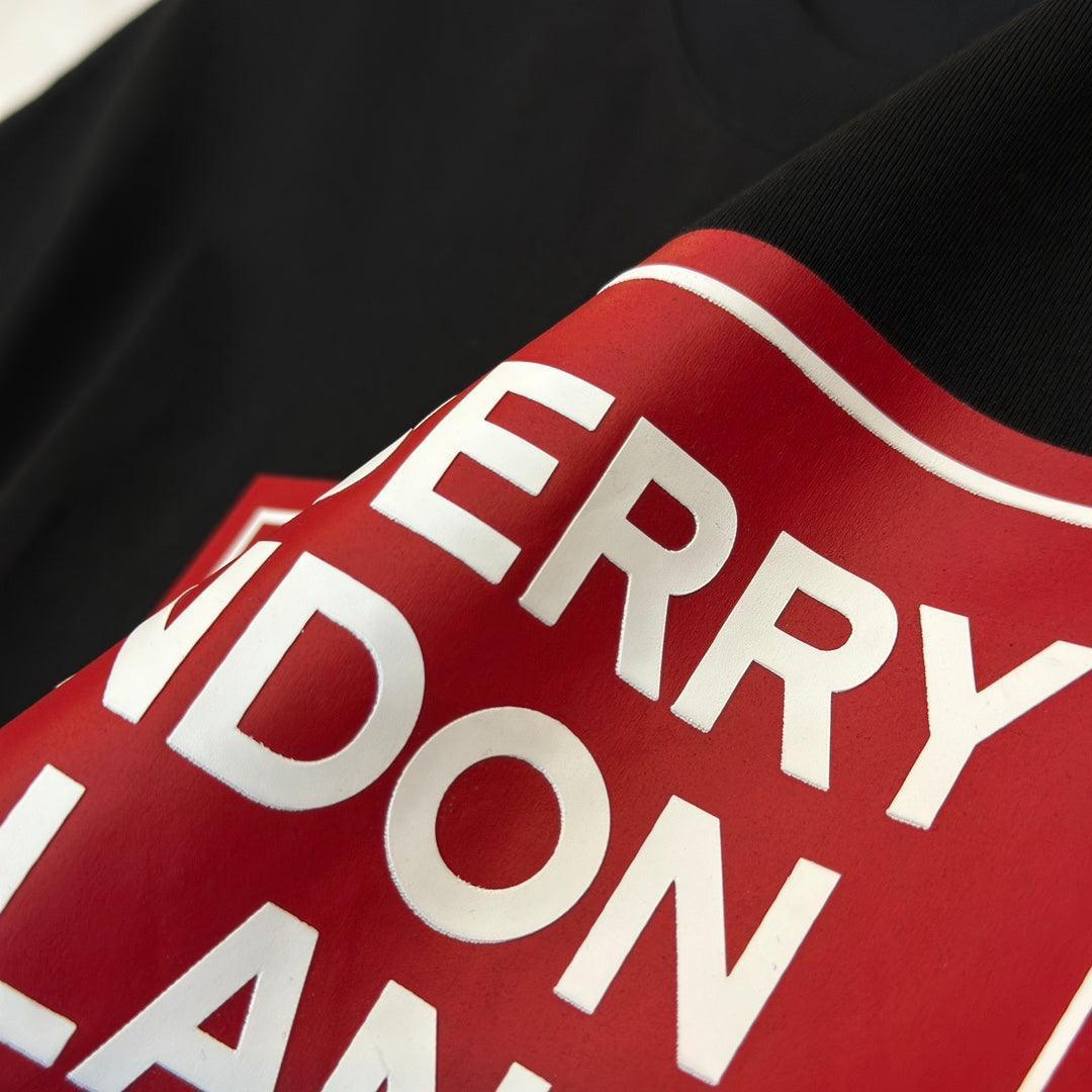 Burberry Black & Red T-Shirt Without Collar Banlieue91