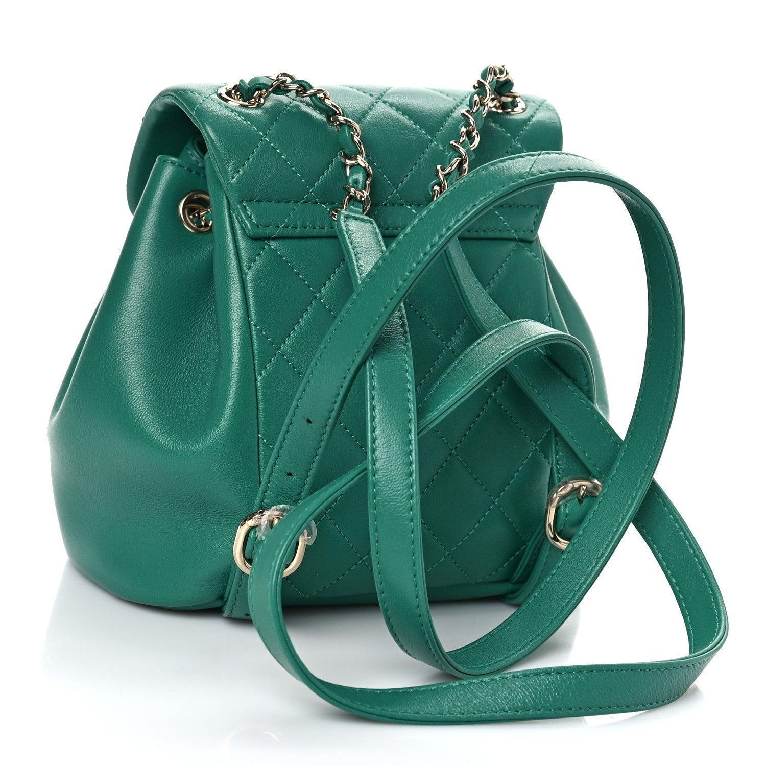Chanel Shiny Caviar Quilted Small Duma Pockets Drawstring Backpack