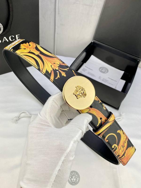 Versace MEDUSA BIGGIE ENAMEL LEATHER BELT Banlieue91