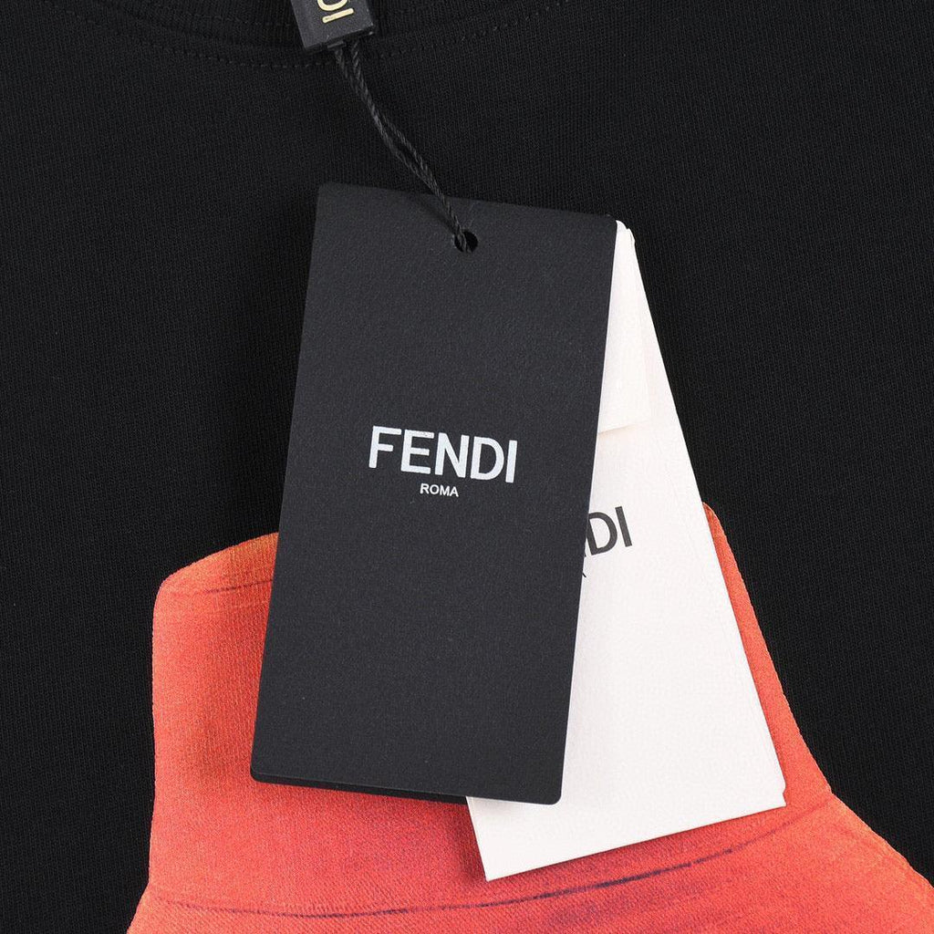 Fendi T-Shirt without Collar 'Black-Orange' Banlieue91