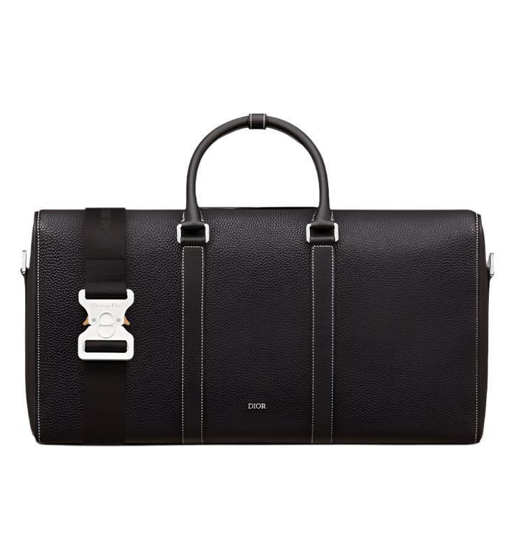 Dior Lingot 50 Duffle Bag In Black Grained Calfskin Banlieue91