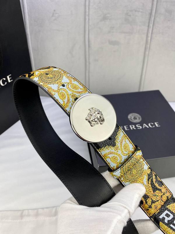 Versace MEDUSA BIGGIE ENAMEL LEATHER BELT Banlieue91